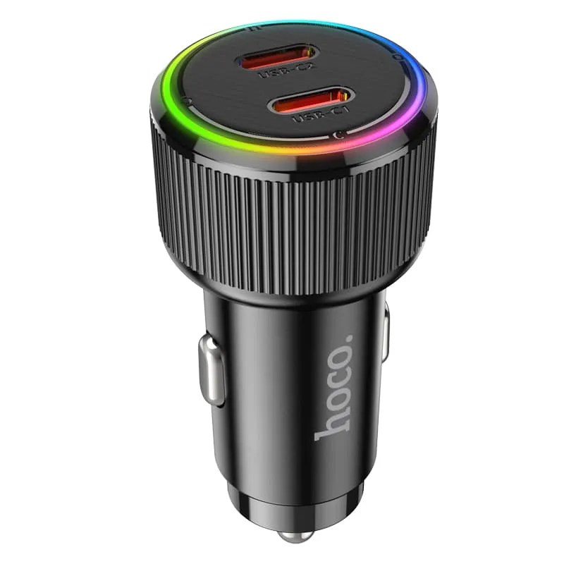 Изображение Автомобильное зарядное устройство HOCO NZ14B 50W PD 30W+PD 20W Type-C USB-C черное фото Автомобильное зарядное устройство HOCO NZ14B 50W PD 30W+PD 20W Type-C USB-C черное
