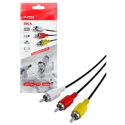 Кабель аудио-видео LUMAX DC2115 3RCA-3RCA 1,5m черный Кабель аудио-видео LUMAX DC2115 3RCA-3RCA 1,5m черный