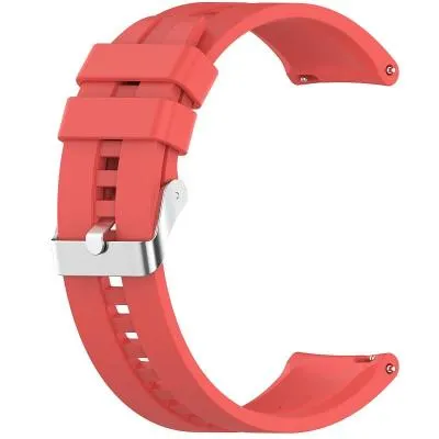 Универсальный ремешок для часов 22мм Red Line силиконовый рельефный застежка пряжка красный