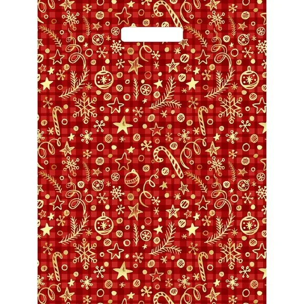 Пакет "Подарочный красный", полиэтиленовый с вырубной ручкой, 40х31 см, 30 мкм 3842129