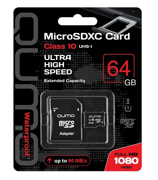 Изображение Карта памяти QUMO MicroSDXC Class 10 UHS-1 3.0 64Gb 