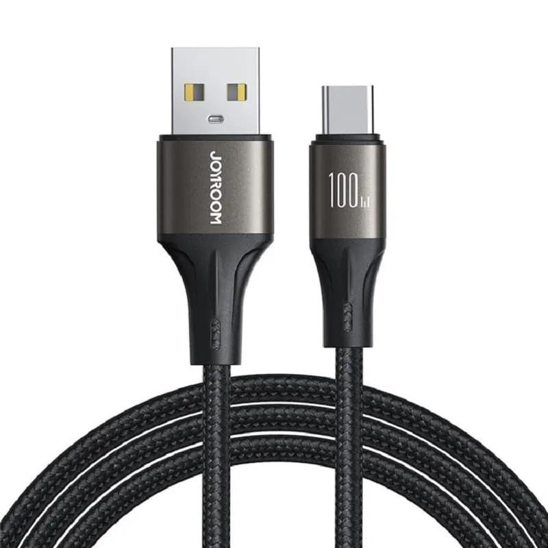 Кабель для зарядки Type-C USB Joyroom SA25-AC6 1.2м 100W в оплетке черный Кабель для зарядки Type-C USB Joyroom SA25-AC6 1.2м 100W в оплетке черный