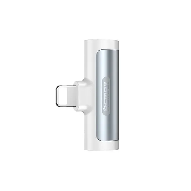 Аудио адаптер переходник для наушников iphone с Lightning на 2 Lightning Remax RL-LA04i белый