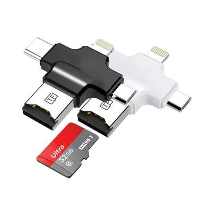 Картридер для iP Lightning/Type-C/Micro USB 3.0 SD/TF/OTG X-Flash черный