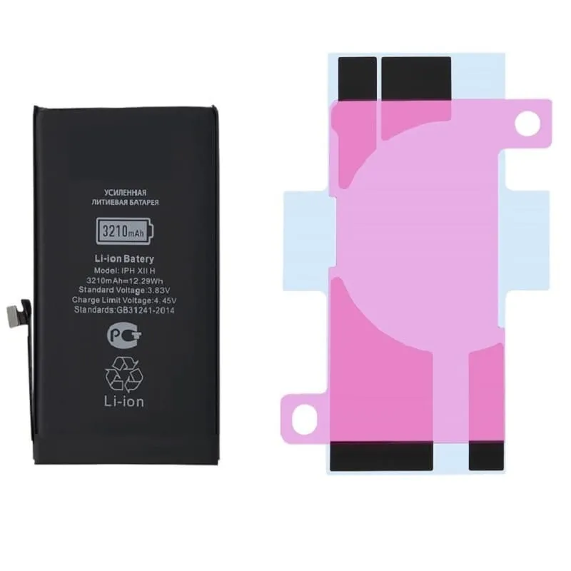 Изображение Аккумуляторная ячейка (банка) для iphone 12/12 Pro 3210mAh усиленная с монтажным скотчем фото Аккумуляторная ячейка (банка) для iphone 12/12 Pro 3210mAh усиленная с монтажным скотчем