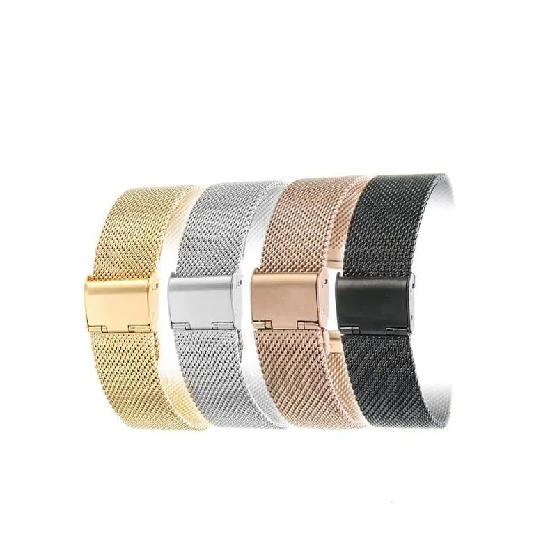 Универсальный ремешок для часов 22мм металлический сетчатый розовое золото