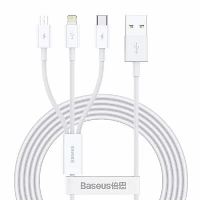 Кабель для зарядки 3 в 1 Lightning/Micro/Type-C Baseus Superior CAMLTYS-02 3.5A 1.5м белый