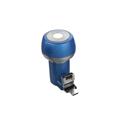 Мини бритва питание от телефона вход USB+Micro голубая