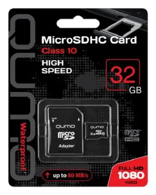 Карта памяти QUMO MicroSDHC Class 10 80MB/s 32Gb