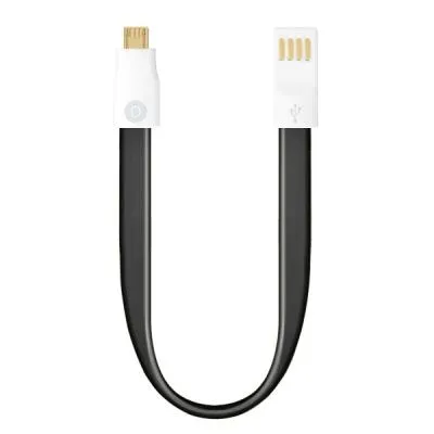 Кабель для зарядки Micro USB Deppa 0,23м плоский магнит черный