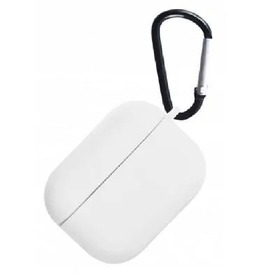 Чехол для наушников  3 с карабином силикон белый