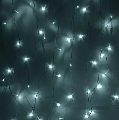 Гирлянда светодиодная штора 1,5х1 м провод прозрачный 220V свечение с динамикой диоды белые NEON-NIGHT 235-025