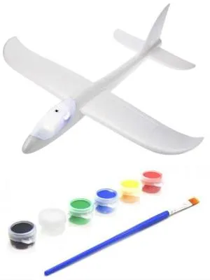 Самолётик светящаяся кабина 48см белый с красками