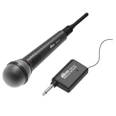 Микрофон динамический беспроводной/проводной Ritmix RWM-101 черный