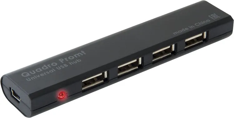 Разветвитель адаптер переходник USB HUB Хаб DEFENDER Quadro Promt 4 порта USB 2.0 черный Разветвитель адаптер переходник USB HUB Хаб DEFENDER Quadro Promt 4 порта USB 2.0 черный