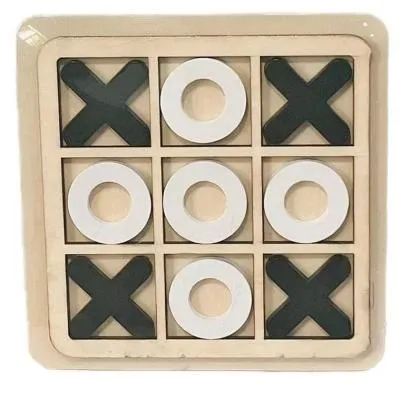 Крестики нолики настольная игра черные белые, дерево