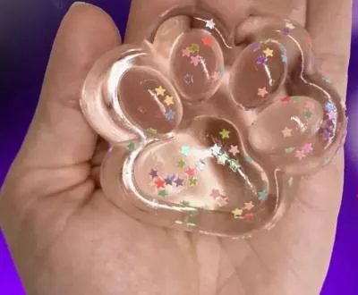 Сквиш антистресс игрушка таба лапка прозрачная