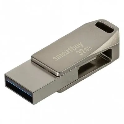 Флеш-накопитель Smartbuy MC35 Metal Dual Type-C/Type-A серебро 32Gb 