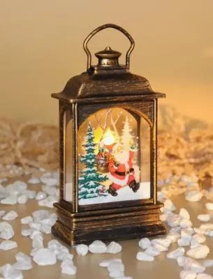 Свеча светодиодная мерцающая декоративная в фонаре пластик QW313 (от батареек 3хAG13)