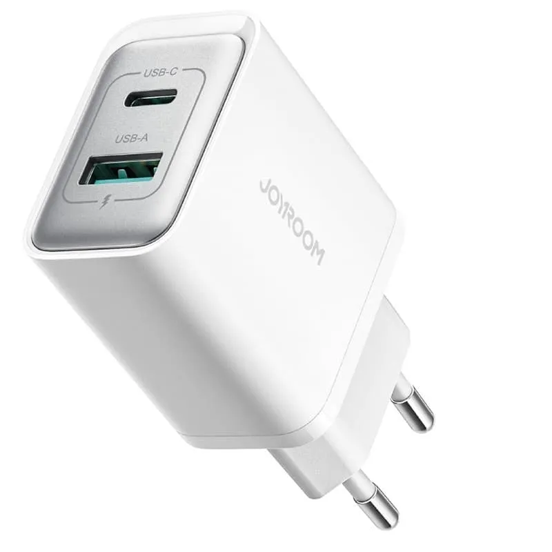 Изображение Сетевое зарядное устройство Адаптер Блок питания Joyroom JR-TCF15 30W PD+QC3.0 / Type-C USB-C+USB белое фото Сетевое зарядное устройство Адаптер Блок питания Joyroom JR-TCF15 30W PD+QC3.0 / Type-C USB-C+USB белое