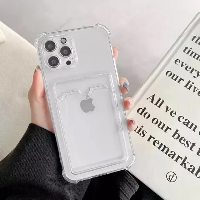 Изображение Чехол накладка для iphone 16 Pro Max (6.9) с карманом для карты картхолдером с защищенными углами и камерой прозрачная фото Чехол накладка для iphone 16 Pro Max (6.9) с карманом для карты картхолдером с защищенными углами и камерой прозрачная