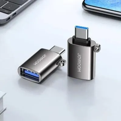 Адаптер переходник OTG с Type-C USB (M) на USB 3.0 (F) Joyroom S-H151 жемчужный никель