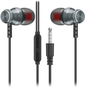Наушники проводные Smartbuy M300 Jack 3.5mm, с микрофоном черный металл