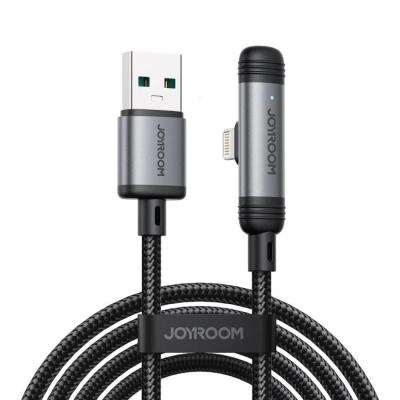 Кабель для зарядки iphone Lightning Joyroom S-A56 угол 90 3A 1.2м черный