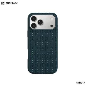 Чехол накладка для iphone 17 Pro Max/18 Pro Max 6.9 Remax RMC-7 силикон рифленый с плетением с магнитом зеленая