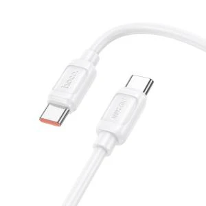 Кабель для зарядки Type-C to Type-C HOCO X115 240W 5A 1м силиконовый белый