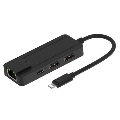 Разветвитель адаптер переходник концентратор Lightning HUB Хаб Onten OTN-75002 черный
