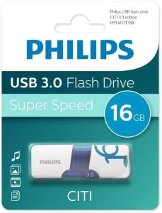 Флеш-накопитель Philips CITI USB 3.0 пластик белый синяя вставка 16Gb