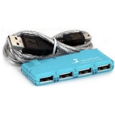 Разветвитель адаптер переходник USB HUB Хаб Smartbuy 6110 4 порта голубой (SBHA-6110-B)