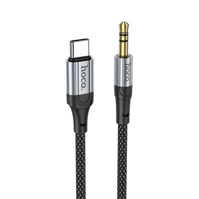 Кабель Aux Jack 3.5 - Type-C USB-C HOCO UPA26 1м плетеный черный