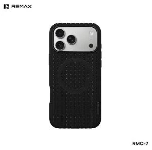 Чехол накладка для iphone 17 Pro Max/18 Pro Max 6.9 Remax RMC-7 силикон рифленый с плетением с магнитом черная