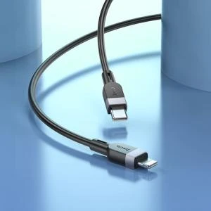 Кабель для зарядки iP Lightning to Type-C HOCO X109 PD 27W 3м силиконовый черный