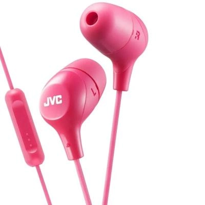 Наушники проводные с микрофоном JVC Marshmallow HA-FX38M-P-E розовые