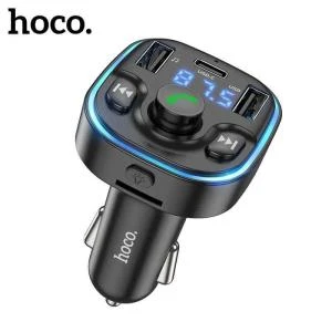 FM трансмиттер bluetooth модулятор HOCO DFM03 38W QC3.0 USB-A+USB-C черный