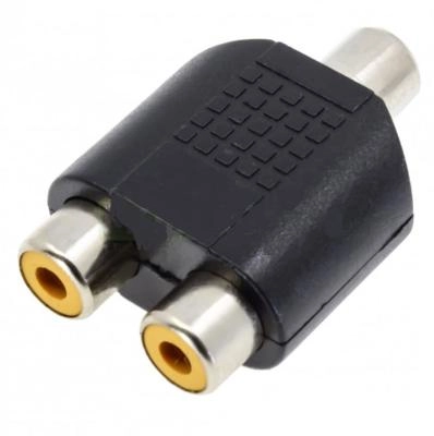 Адаптер переходник Smartbuy A218 1xRCA (F) (гнездо) на 2xRCA (F) (гнездо) черный
