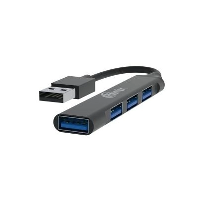 Разветвитель адаптер переходник USB HUB Хаб Ritmix HUB 4 порта CR-4400 черный металл