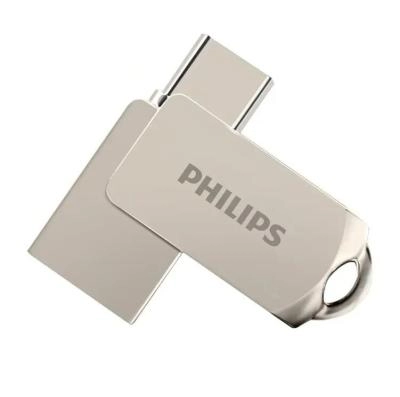 Флеш-накопитель Philips 2в1 USB 3.2 Type-C металл серый 32Gb