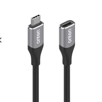Кабель удлинитель Type-C USB (M) - Type-C USB (F) Onten OTN-9106 0.2м серый