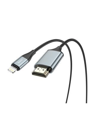 Кабель HDTV Lightning - HDMI Full HD 1080P HOCO UA15 2м серый