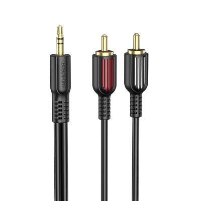 Аудио-кабель Borofone BL11 AUX jack 3.5 - 2RCA тюльпаны 1.5м черный