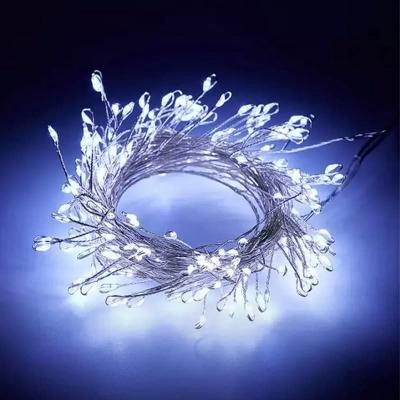 Гирлянда нить роса Хвойная лапа 10 м LED-300 220V 8 режимов холодный белый