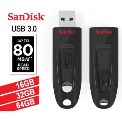 Флеш-накопитель Sandisk Cruzer Ultra CZ48 USB 3.0 черный 32Gb