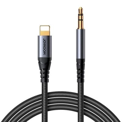Кабель Aux Jack 3.5 - Lightning 8 pin Joyroom SY-A06 1,2м плетеный черный