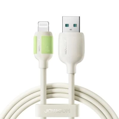 Кабель для зарядки iphone Lightning Joyroom S-A53 3A 1.2м жидкий силикон бежевый