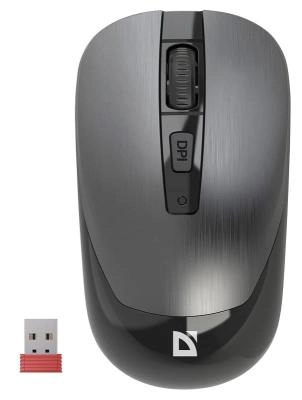Мышь беспроводная DEFENDER Wave MM-995 бесшумная серая,4D, 800-1600 dpi