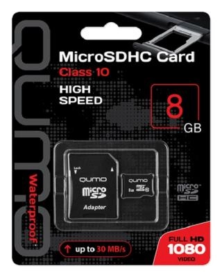 Карта памяти QUMO Micro SDHC Class 10 8Gb